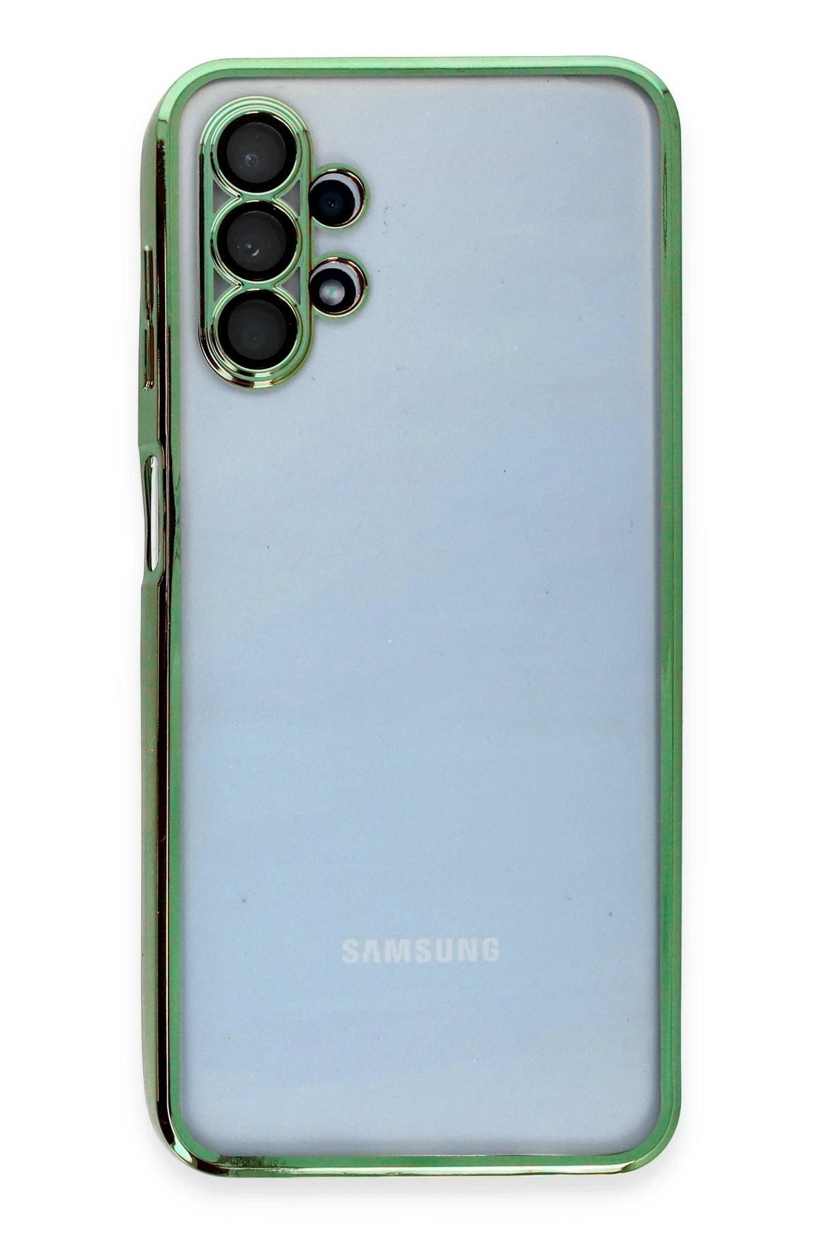 Mey İthalat® Samsung Galaxy A13 4G Kılıf Lensli Silikon - Yeşil