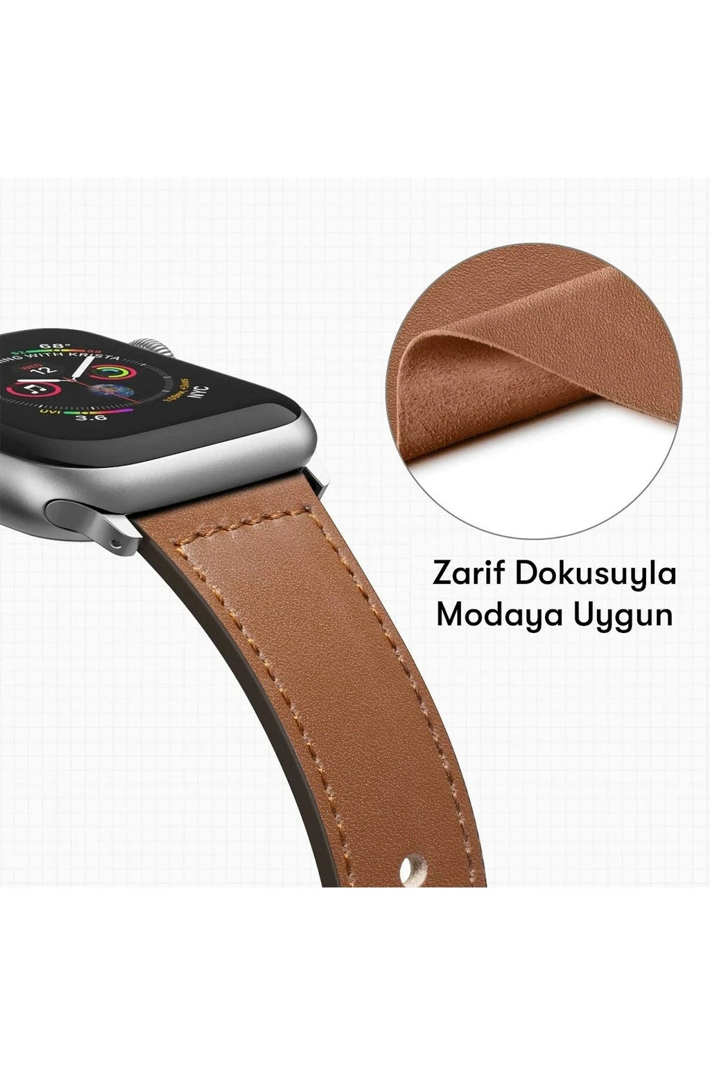 Mey İthalat® Watch 38mm KR415 Luaz Deri Kordon - Beyaz