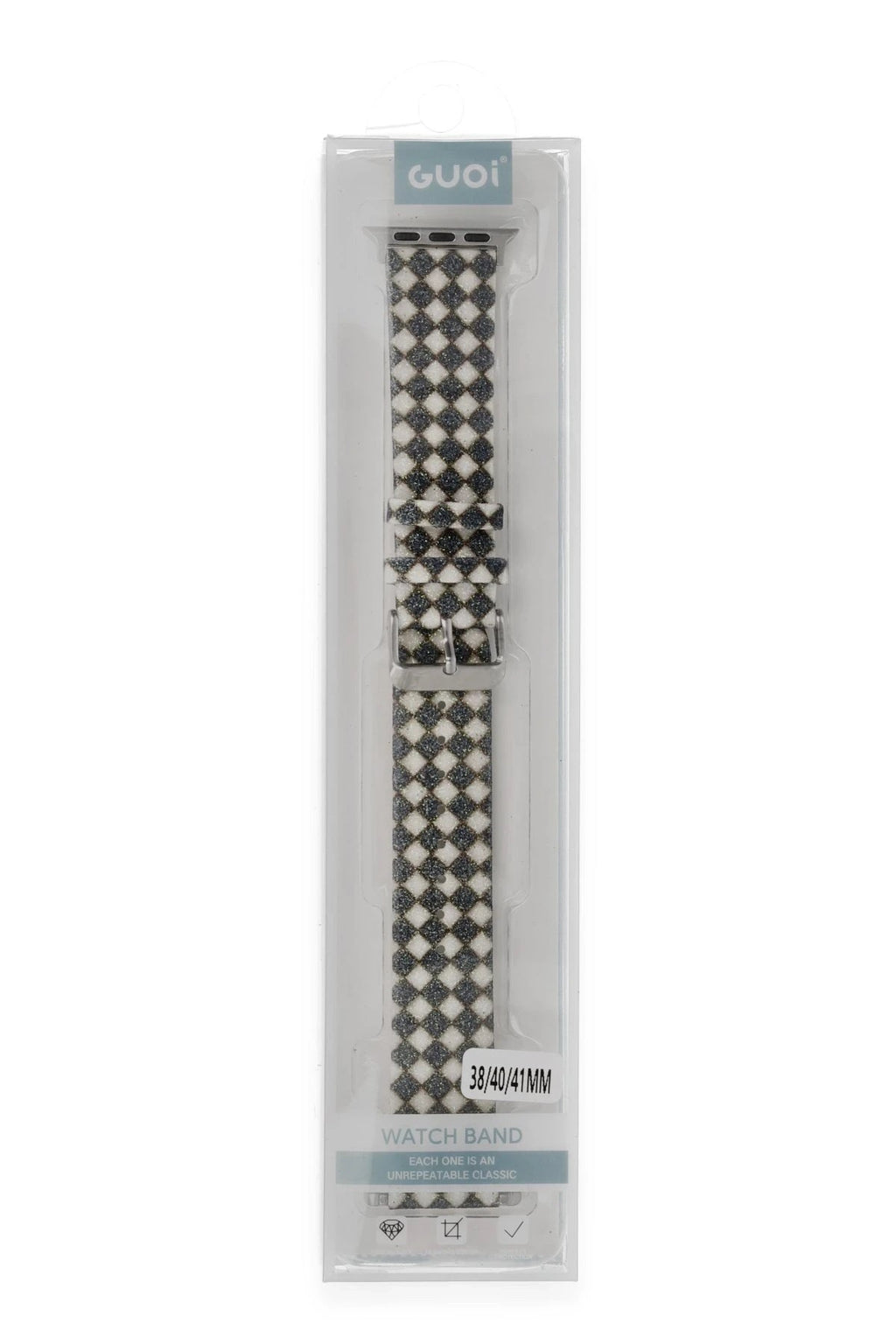 Mey İthalat® Watch 42mm Karo Motif Kordon - Siyah