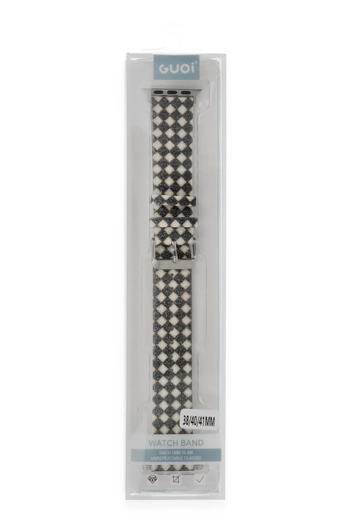 Mey İthalat® Watch 42mm Karo Motif Kordon - Siyah