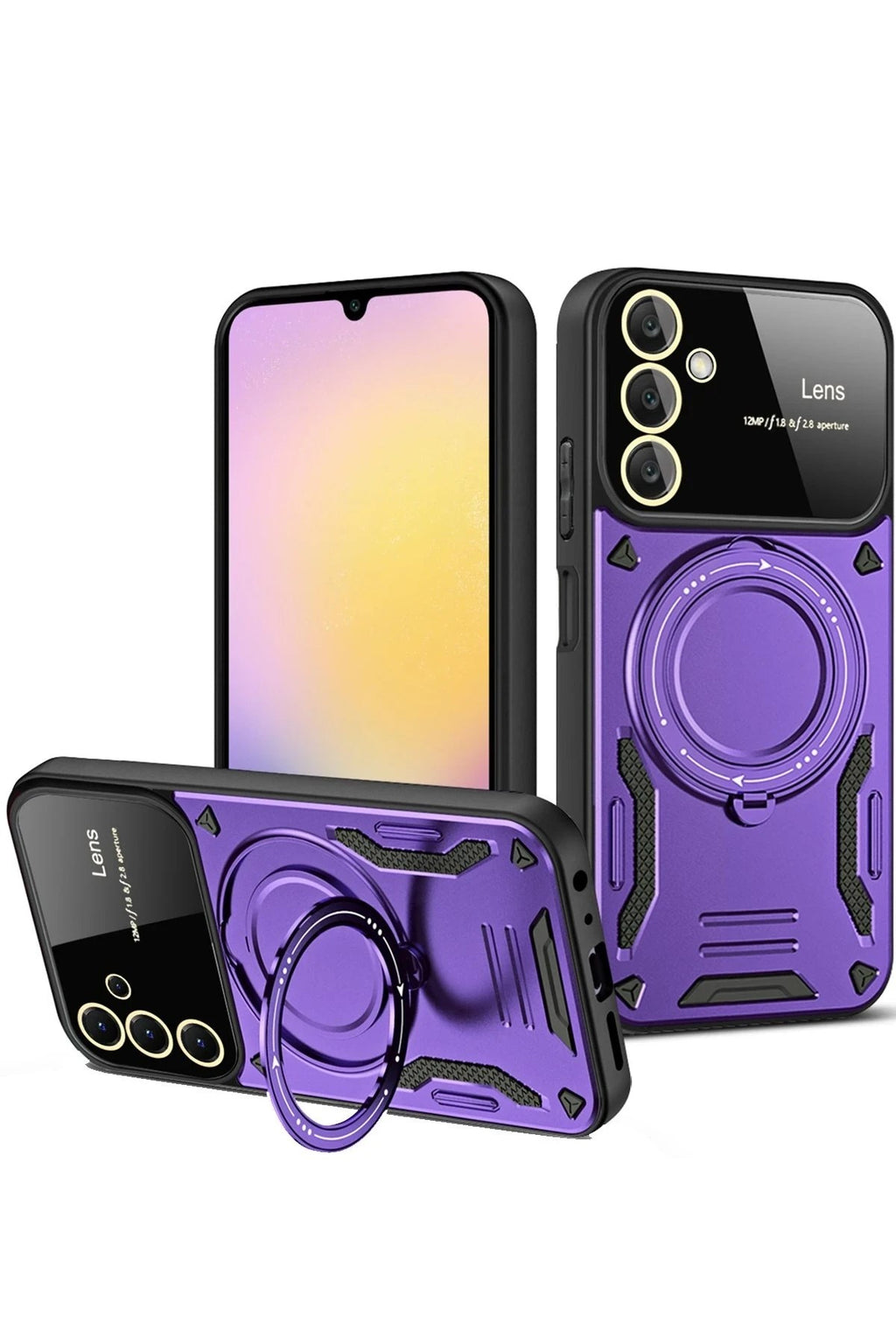 Mey İthalat® Samsung Galaxy A14 4G Kılıf Joy Lens Standlı Kapak - Mor