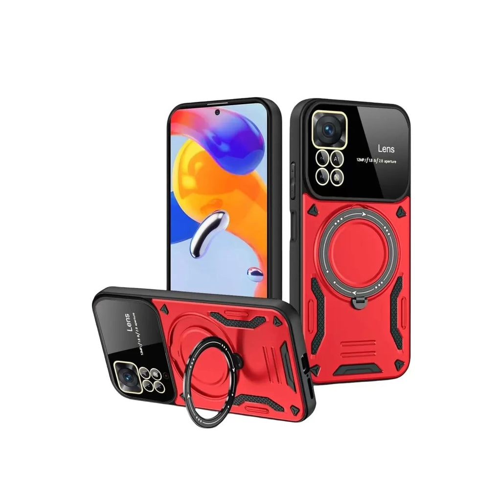 Mey İthalat® Realme 11 Pro Plus Joy Lens Standlı Kapak - Kırmızı