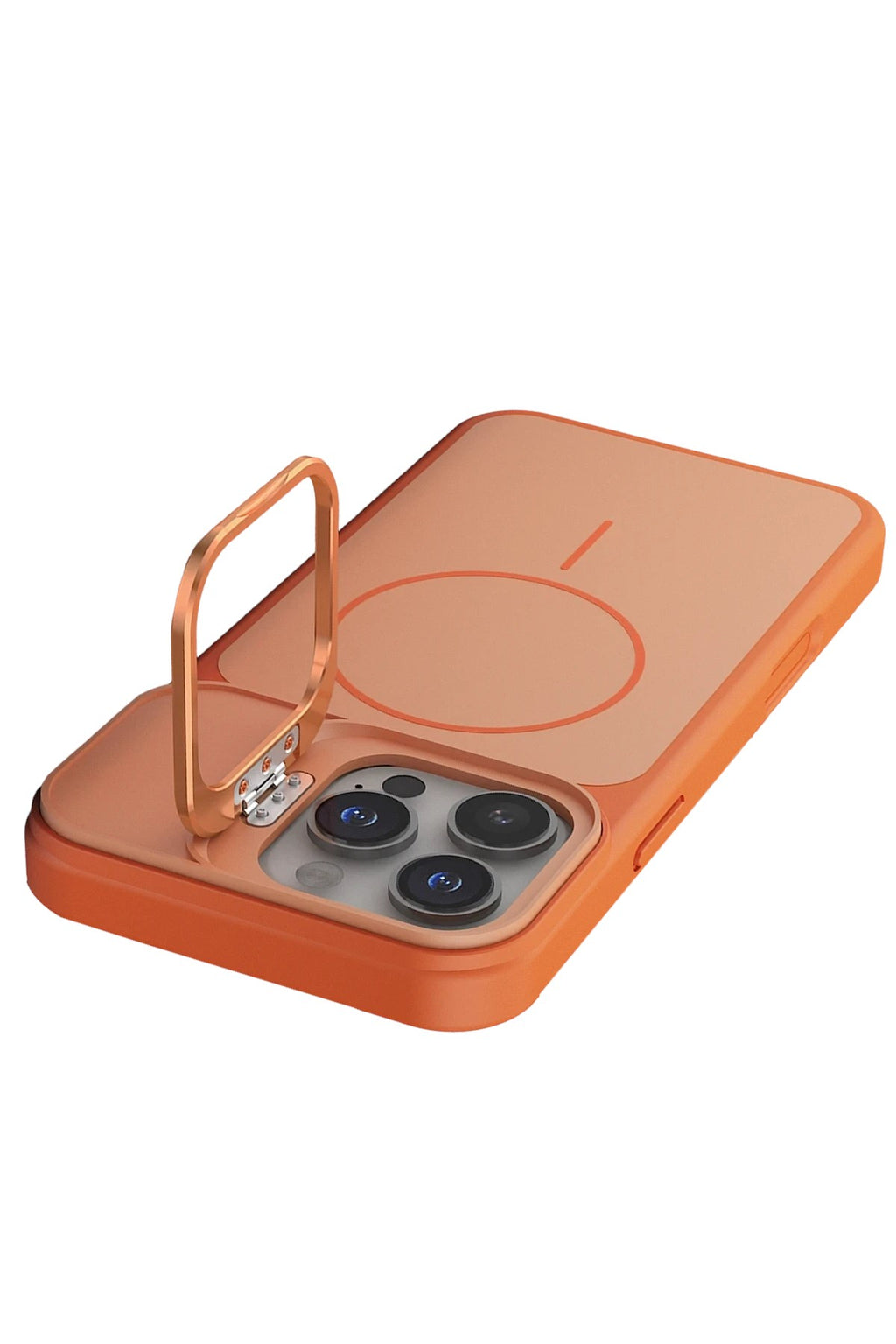 Mey İthalat® iPhone 16 Pro Max Pale Magsafe Standlı Kapak - Turuncu