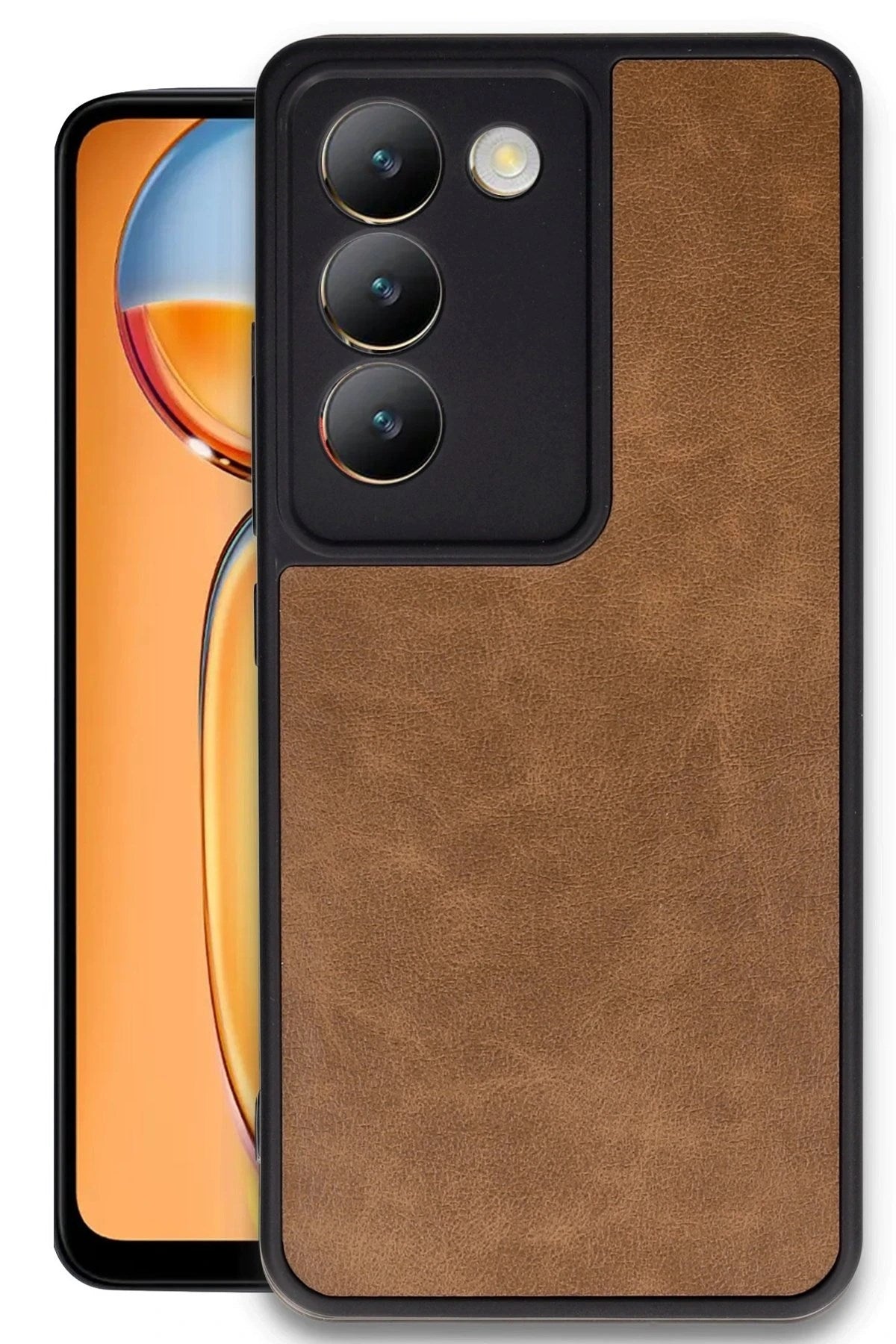 Mey İthalat® Vivo V30 Lite 4G Kılıf Aras Deri Kapak - Taba