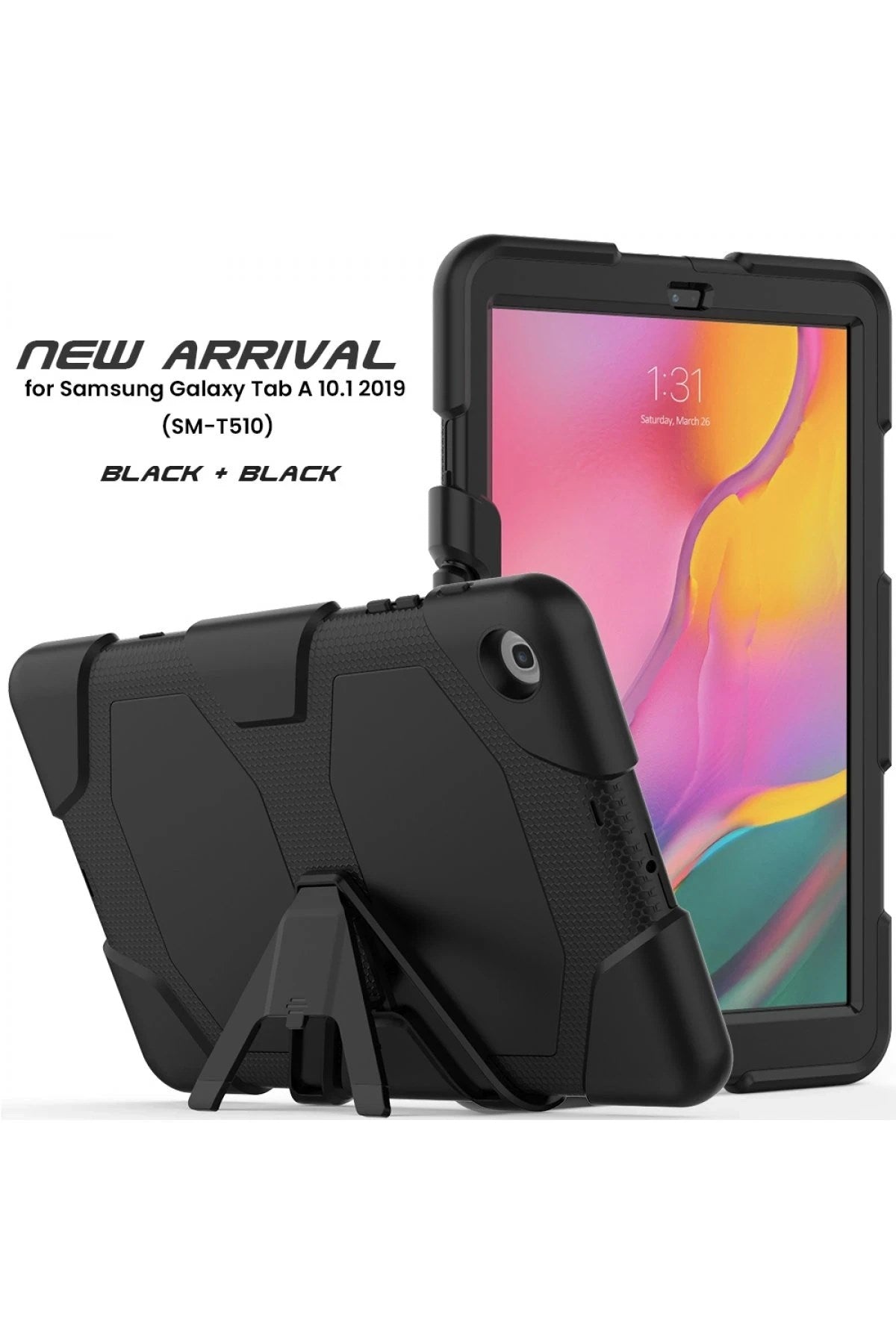 Mey İthalat® Samsung Galaxy T510 Tab A 10.1 Kılıf Griffin Tablet Kapak - Siyah