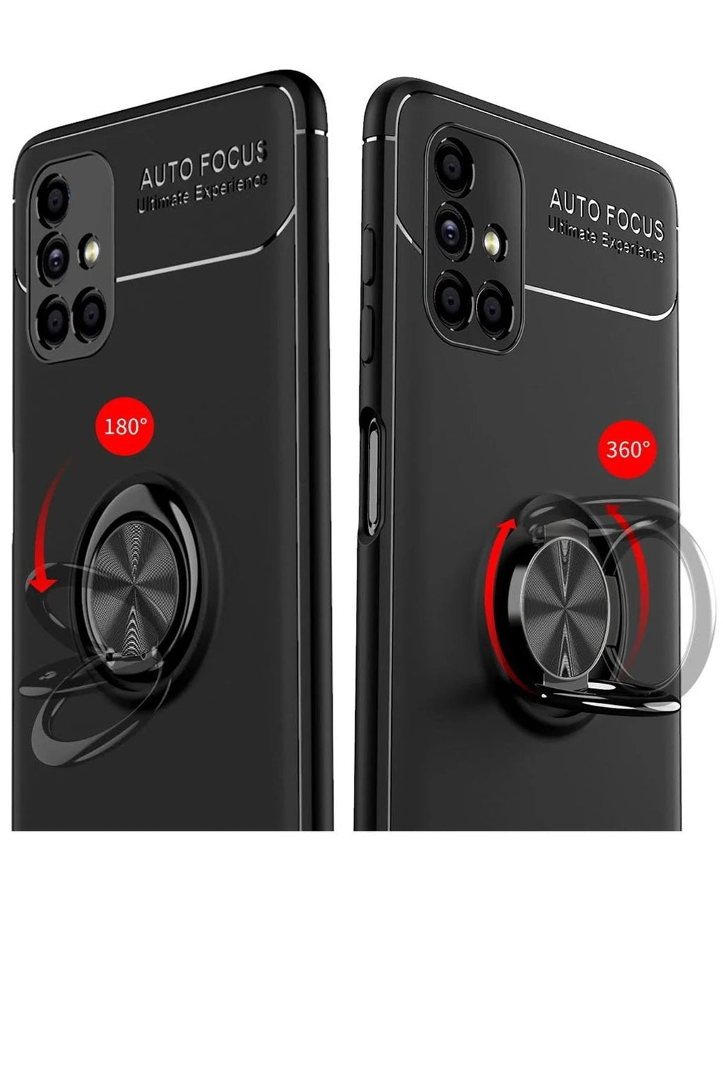 Mey İthalat® Samsung Galaxy M51 Kılıf Range Yüzüklü Silikon - Siyah-Gold