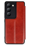 Mey İthalat® Vivo V30 Lite 4G Kılıf Flip Cover - Kırmızı