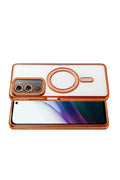 Mey İthalat® Redmi 15 4G Joke Simli Magneticsafe Kılıf - Turuncu