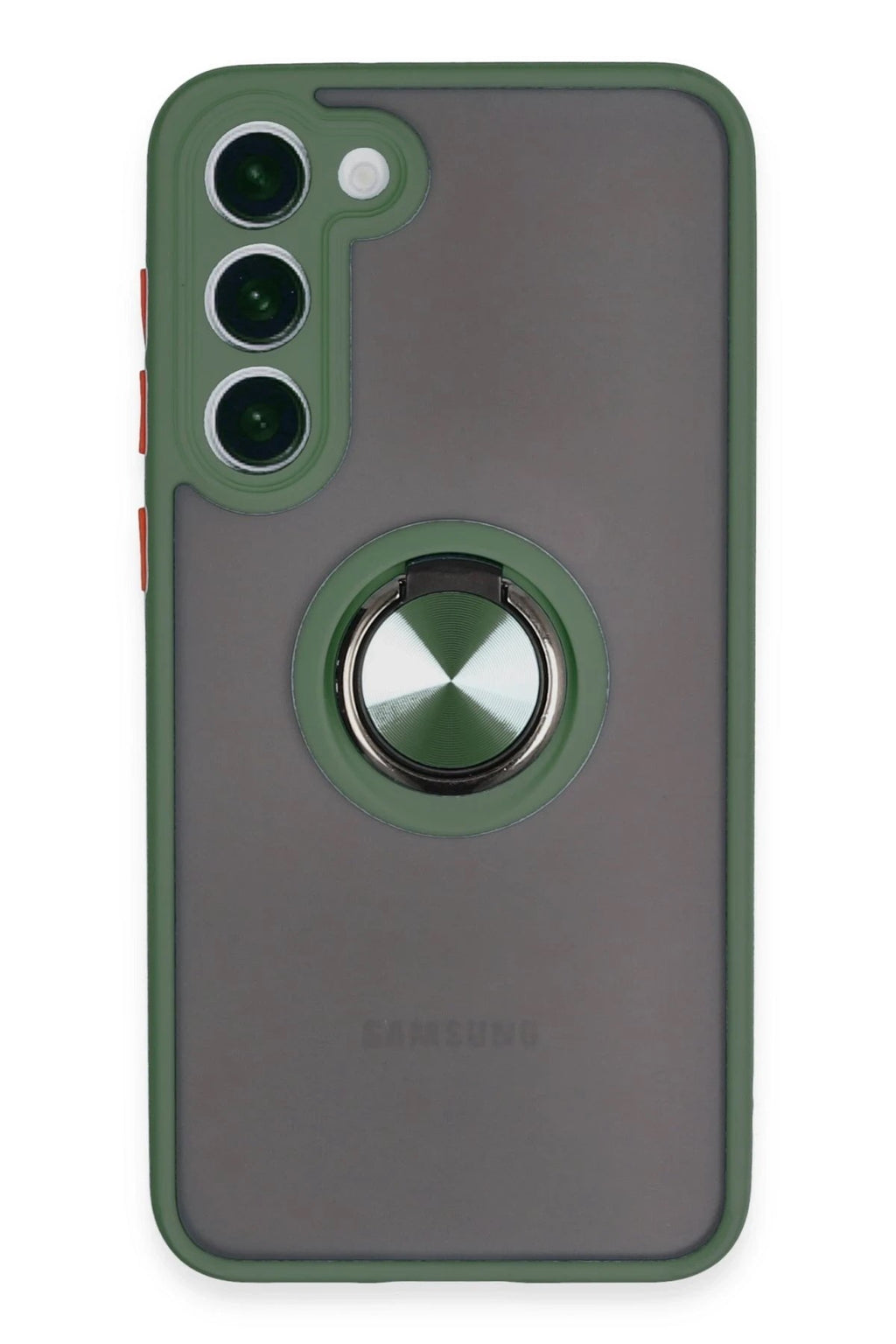 Mey İthalat® Samsung Galaxy S23 Plus Kılıf Montreal Yüzüklü Silikon Kapak - Yeşil
