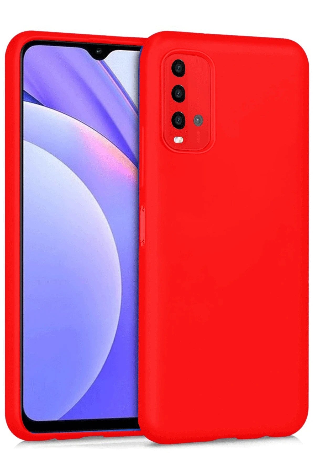 Mey İthalat® Redmi 9T Kılıf Nano içi Kadife Silikon - Kırmızı