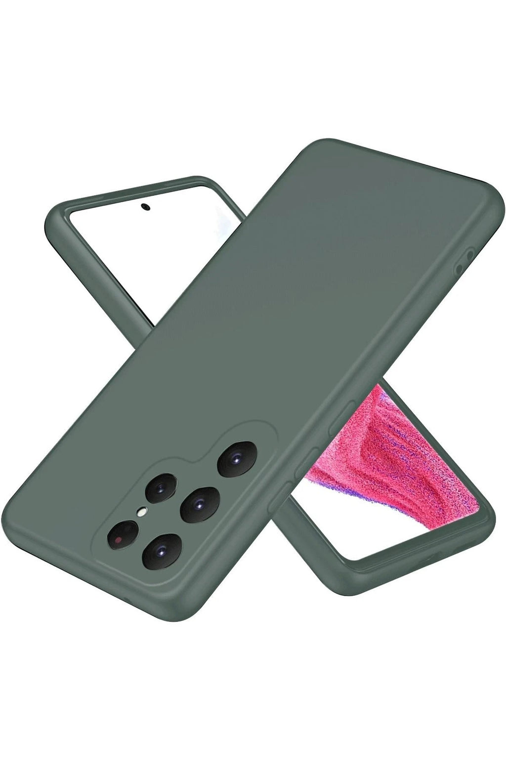 Mey İthalat® Samsung Galaxy S25 Ultra Kılıf First Silikon - Koyu Yeşil