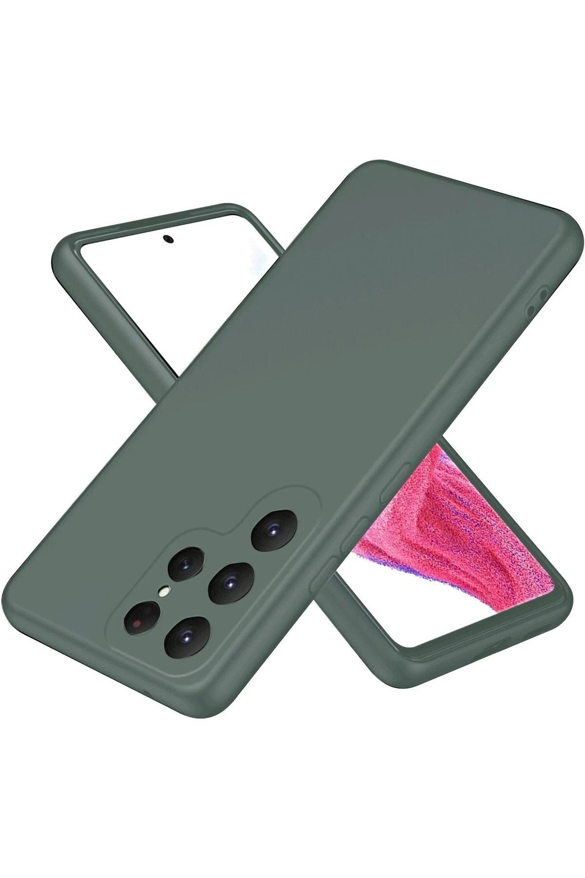 Mey İthalat® Samsung Galaxy S25 Ultra Kılıf First Silikon - Koyu Yeşil