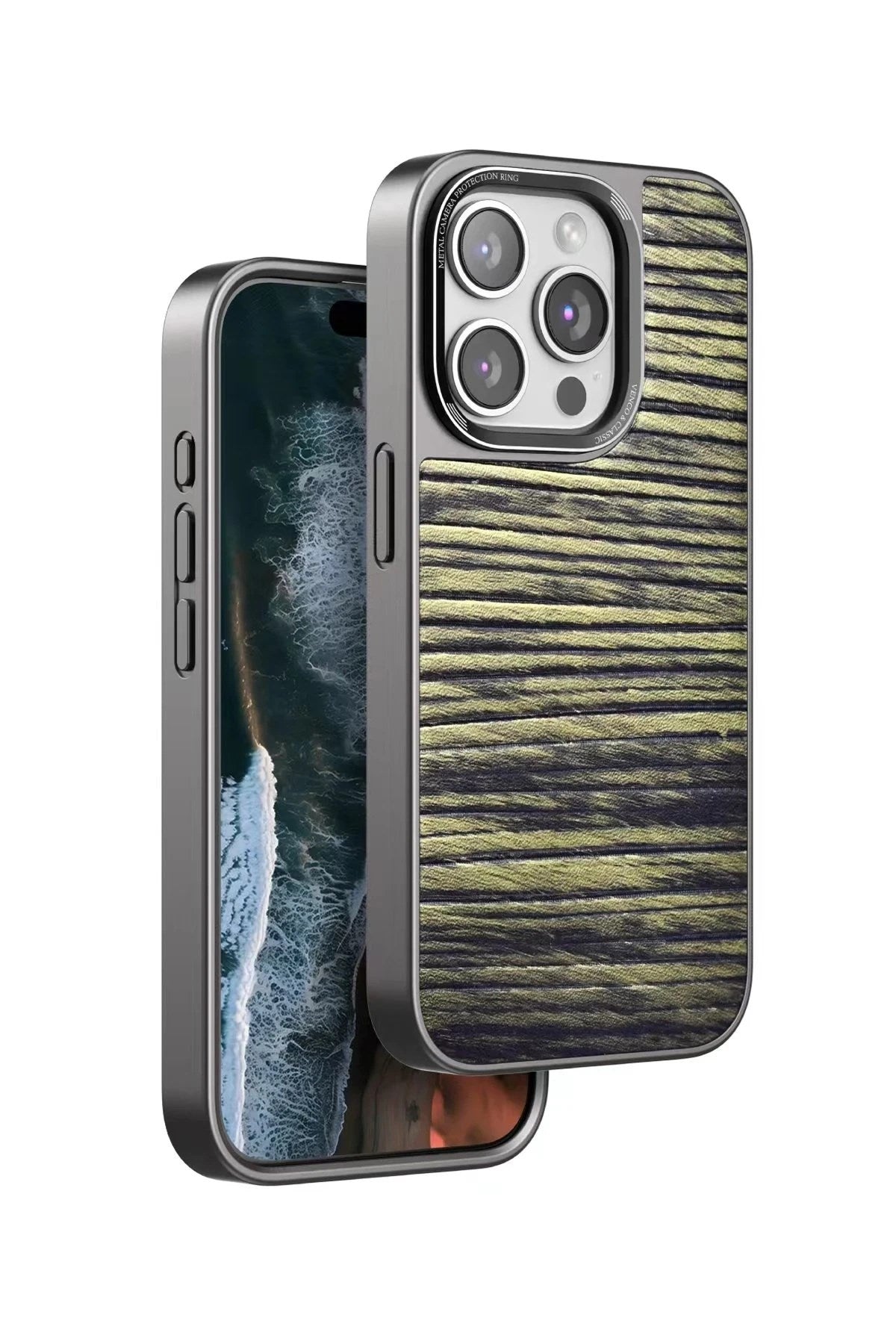 Mey İthalat® iPhone 14 Pro Max Wave Kapak - Koyu Kahve