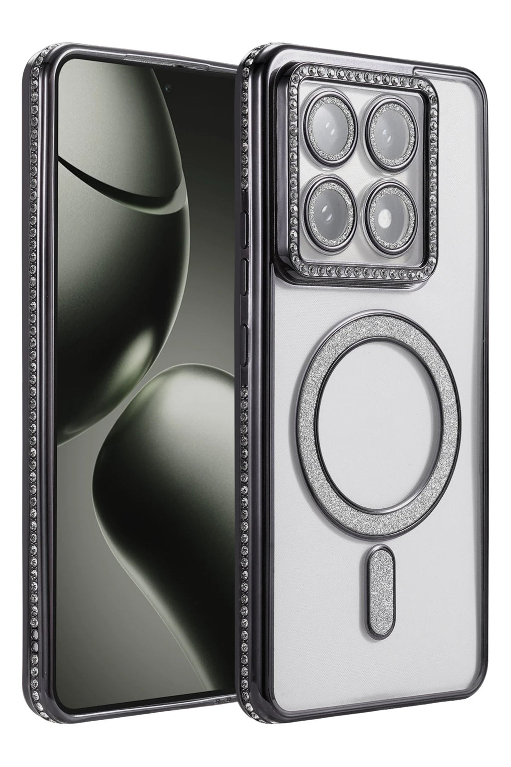 Mey İthalat® Mi 14T Pro Joke Simli Magneticsafe Kılıf - Siyah