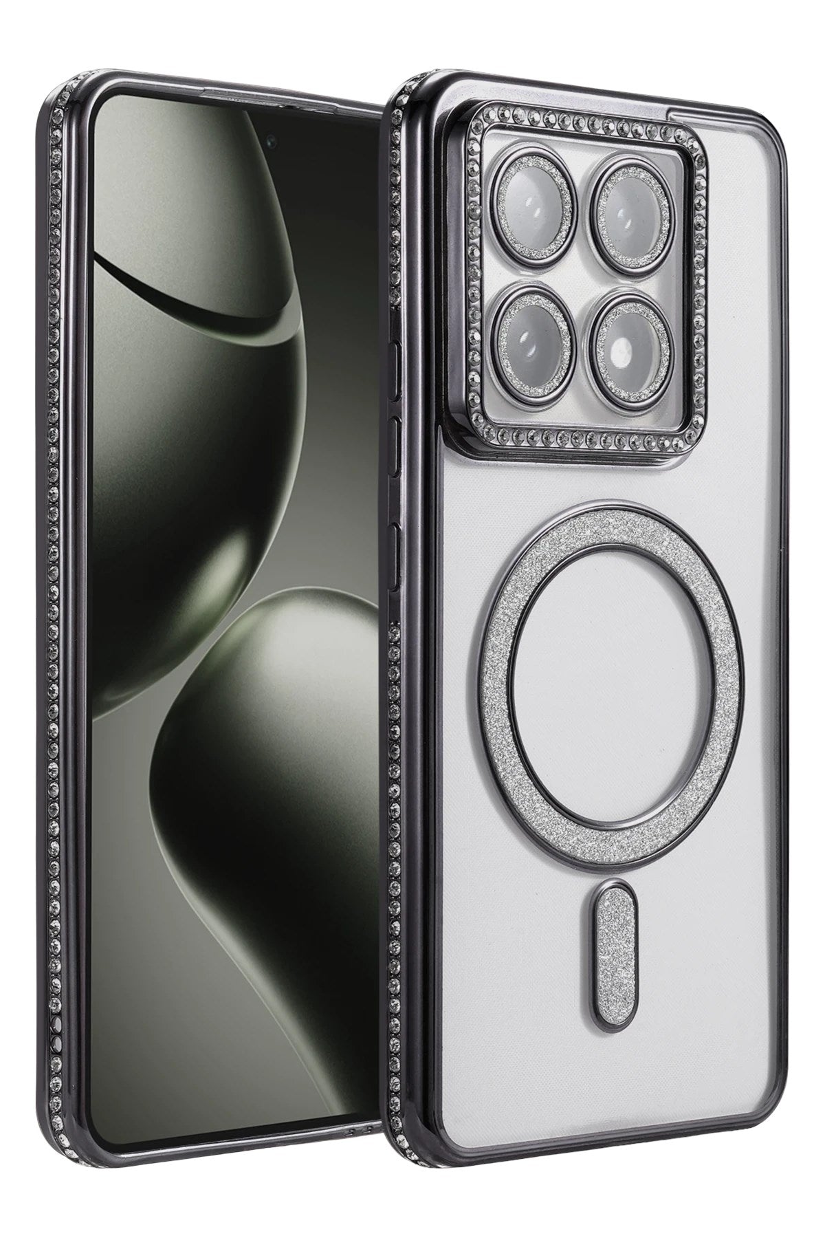 Mey İthalat® Mi 14T Pro Joke Simli Magneticsafe Kılıf - Siyah