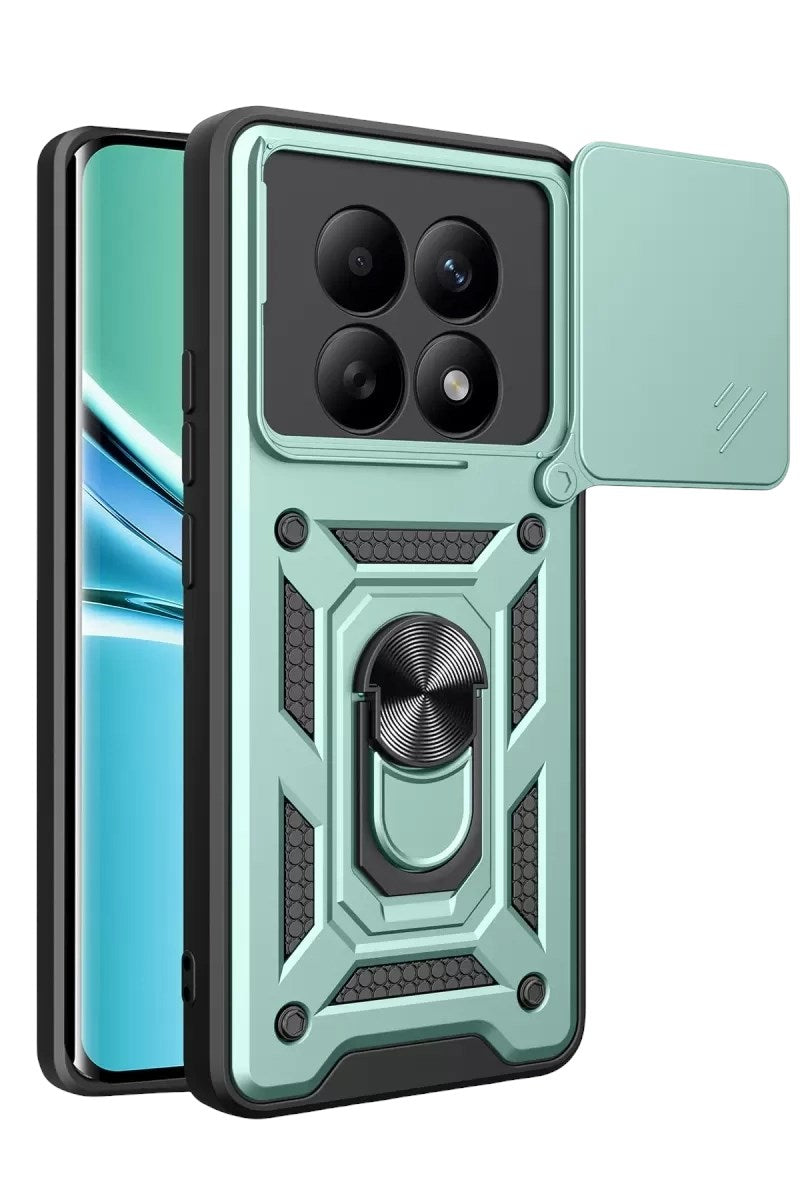 Mey İthalat® Redmi Note 15 4G Pars Lens Yüzüklü Silikon - Yeşil