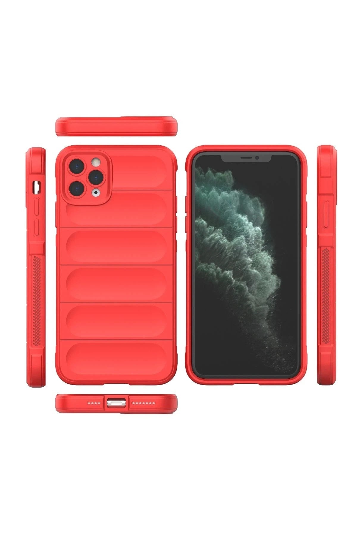 Mey İthalat® iPhone 11 Pro Max Kılıf Optimum Silikon - Kırmızı