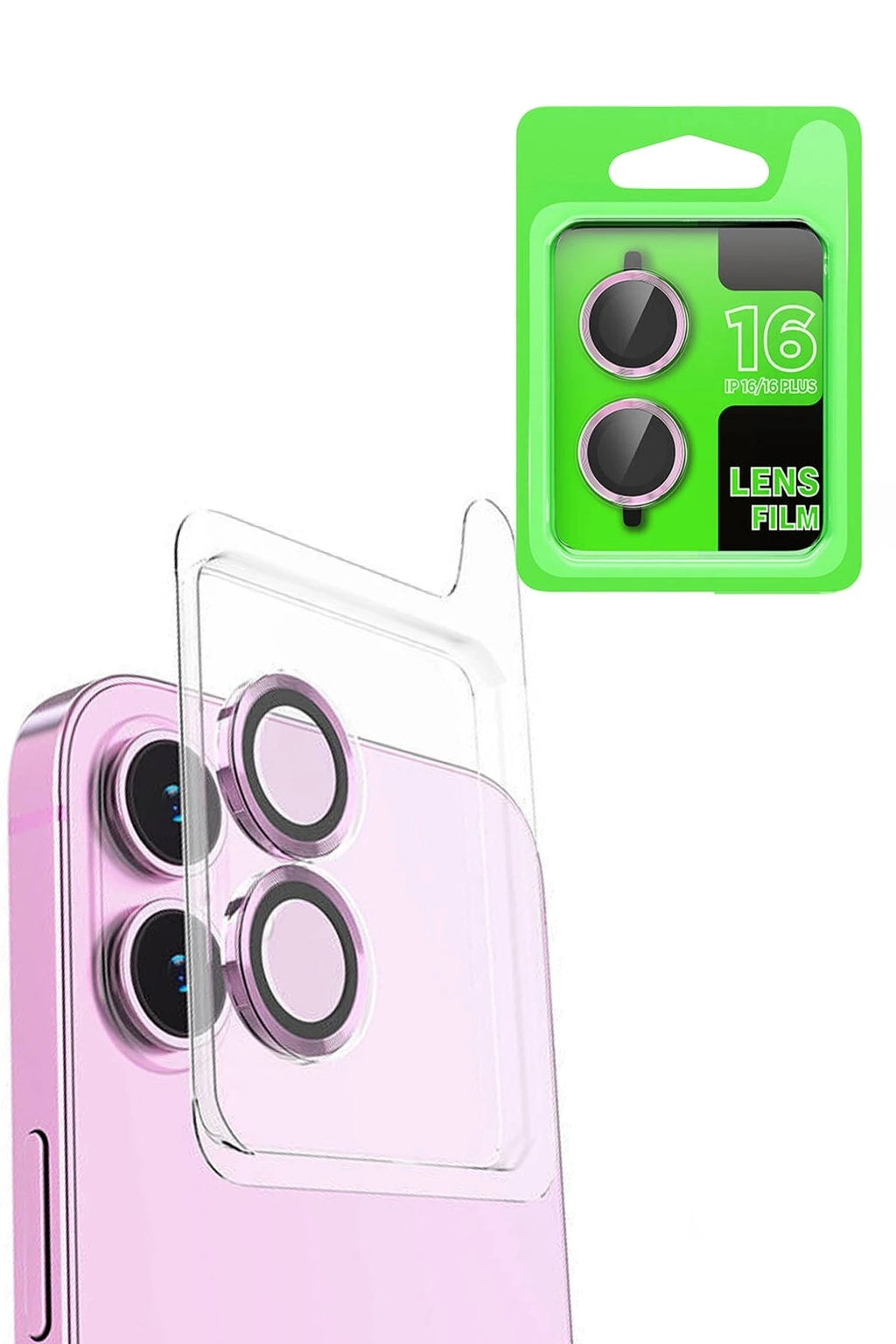 Mey İthalat® iPhone 16 Raze Metal Kamera Lens - Pembe