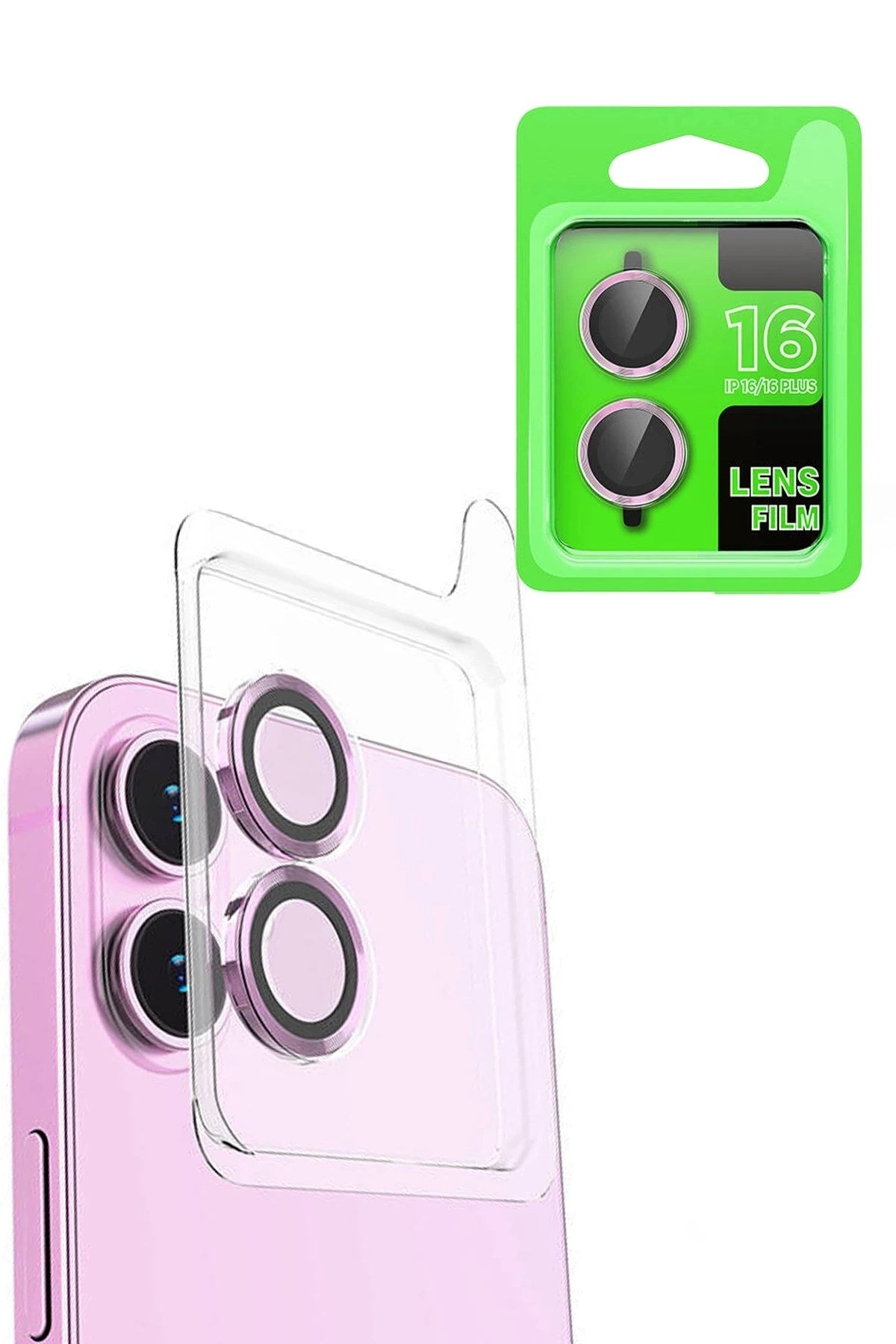 Mey İthalat® iPhone 16 Raze Metal Kamera Lens - Pembe