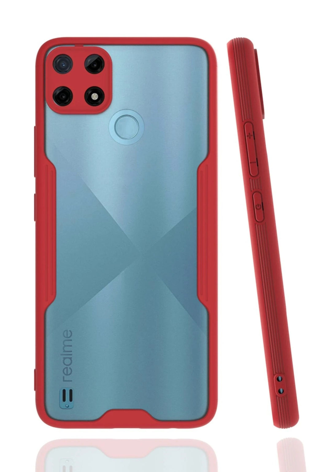 Mey İthalat® Realme C25Y Kılıf Platin Silikon - Kırmızı