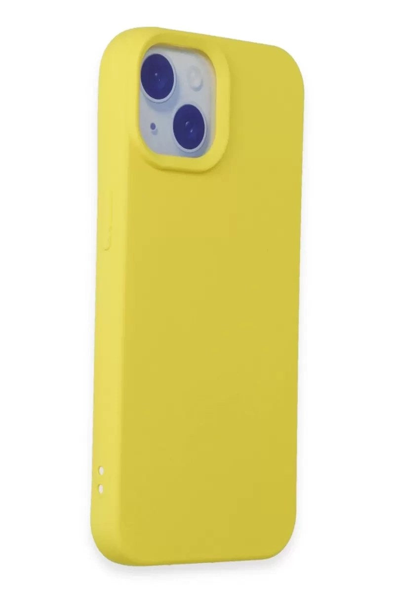 Mey İthalat® iPhone 15 Kılıf Nano içi Kadife Silikon - Sarı