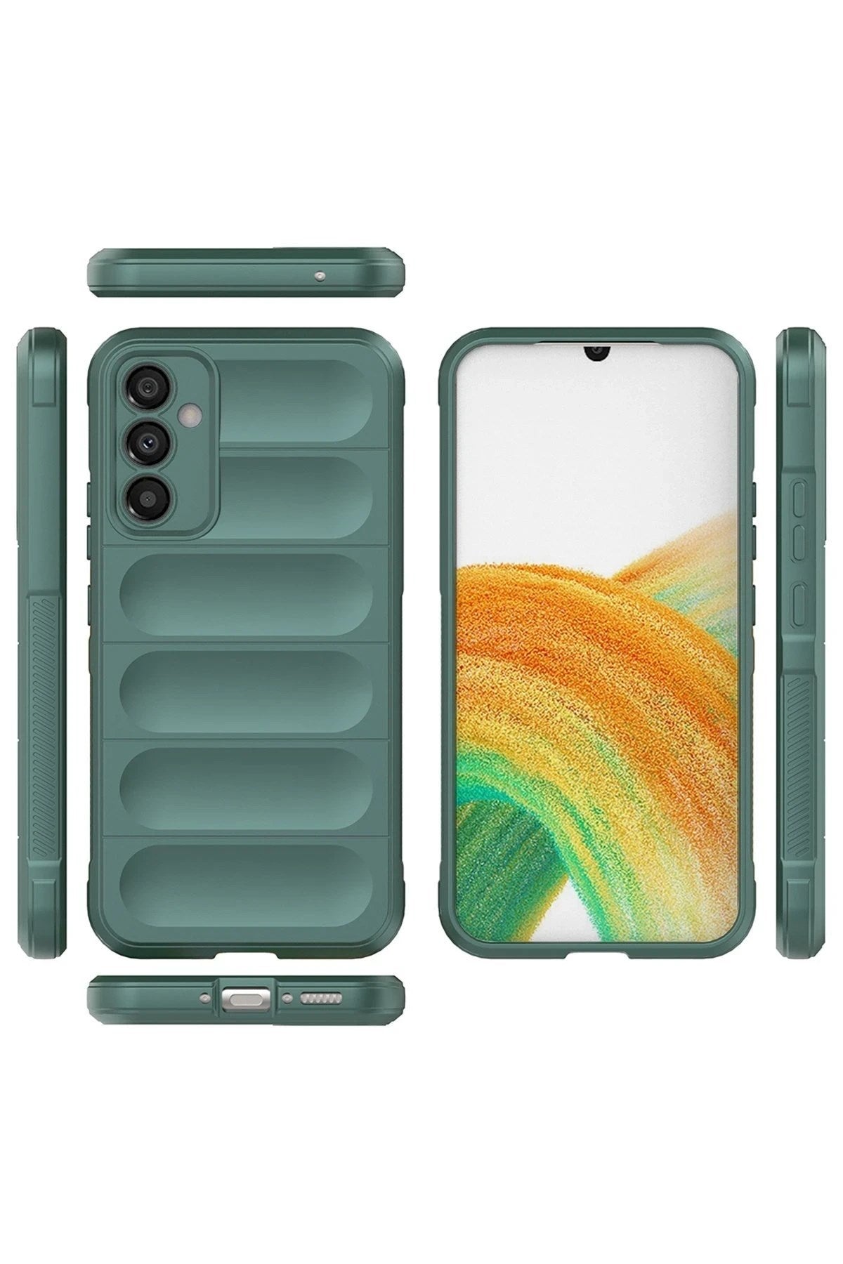 Mey İthalat® Samsung Galaxy A15 4G Kılıf Optimum Silikon - Koyu Yeşil