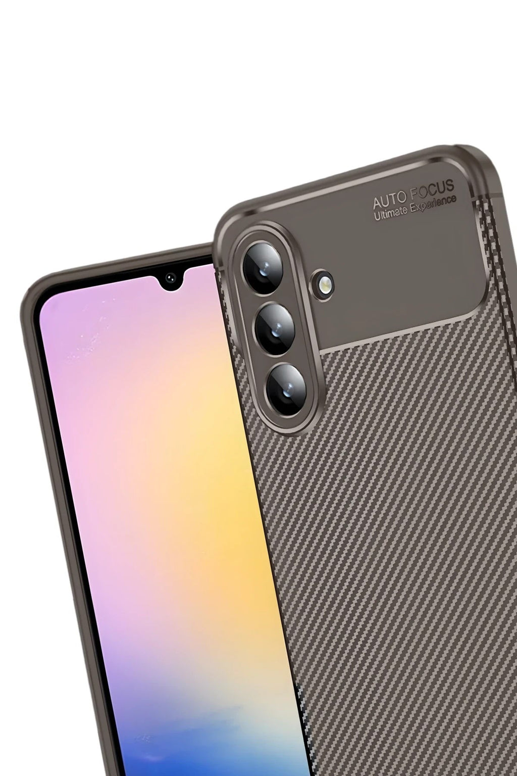 Mey İthalat® Samsung Galaxy S25 FE Auto Focus Karbon Kapak - Kahverengi