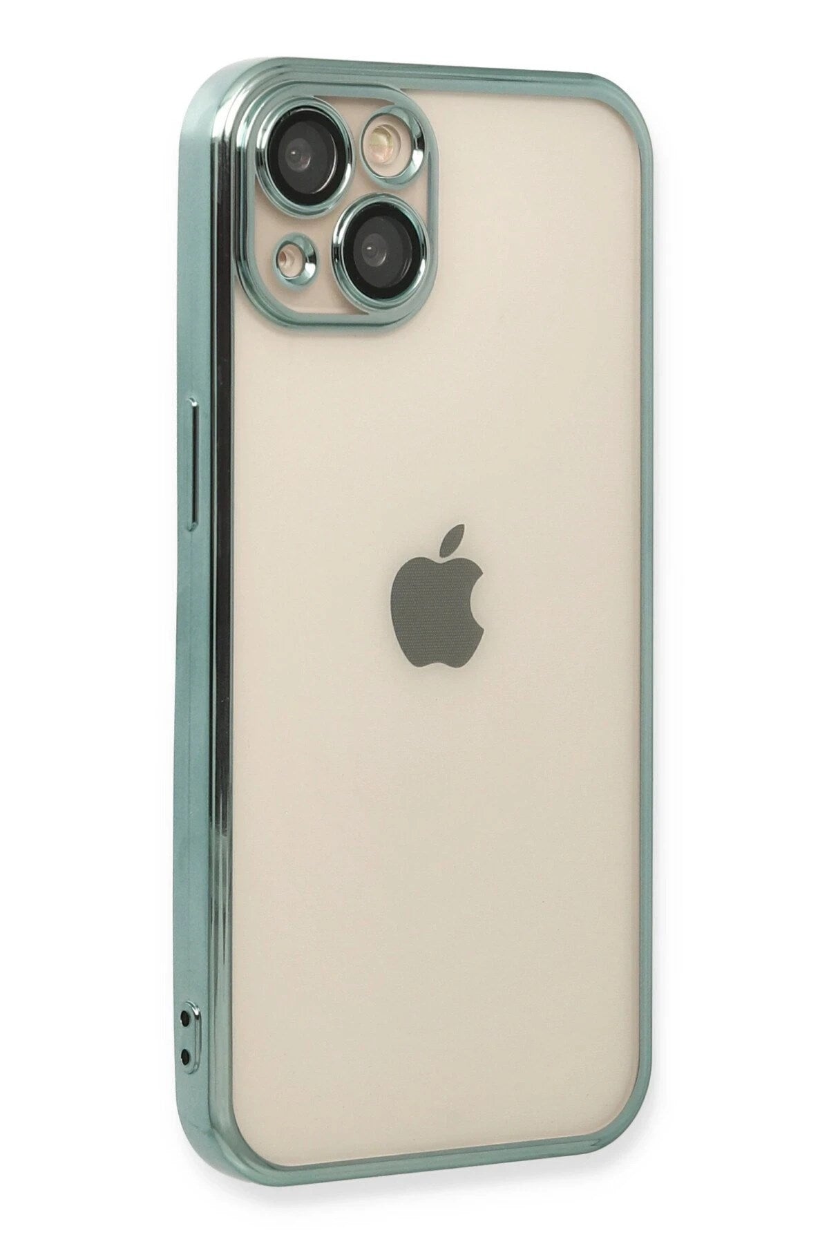 Mey İthalat® iPhone 13 Kılıf Lensli Silikon - Yeşil