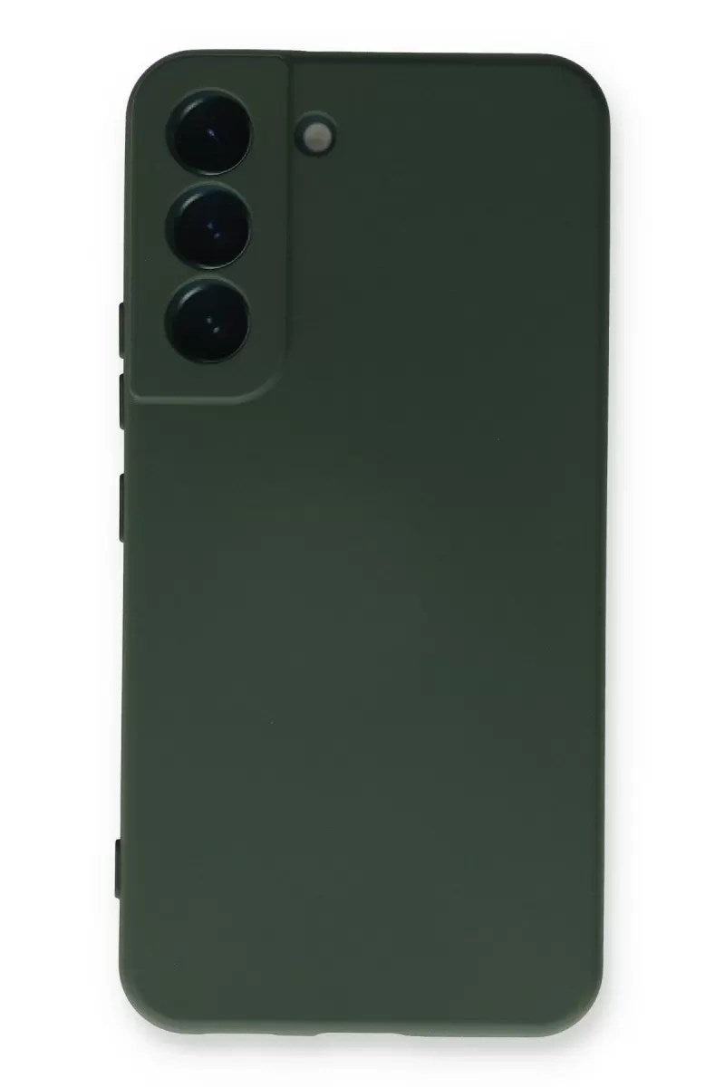 Mey İthalat® Samsung Galaxy S22 Plus Kılıf Nano içi Kadife Silikon - Koyu Yeşil