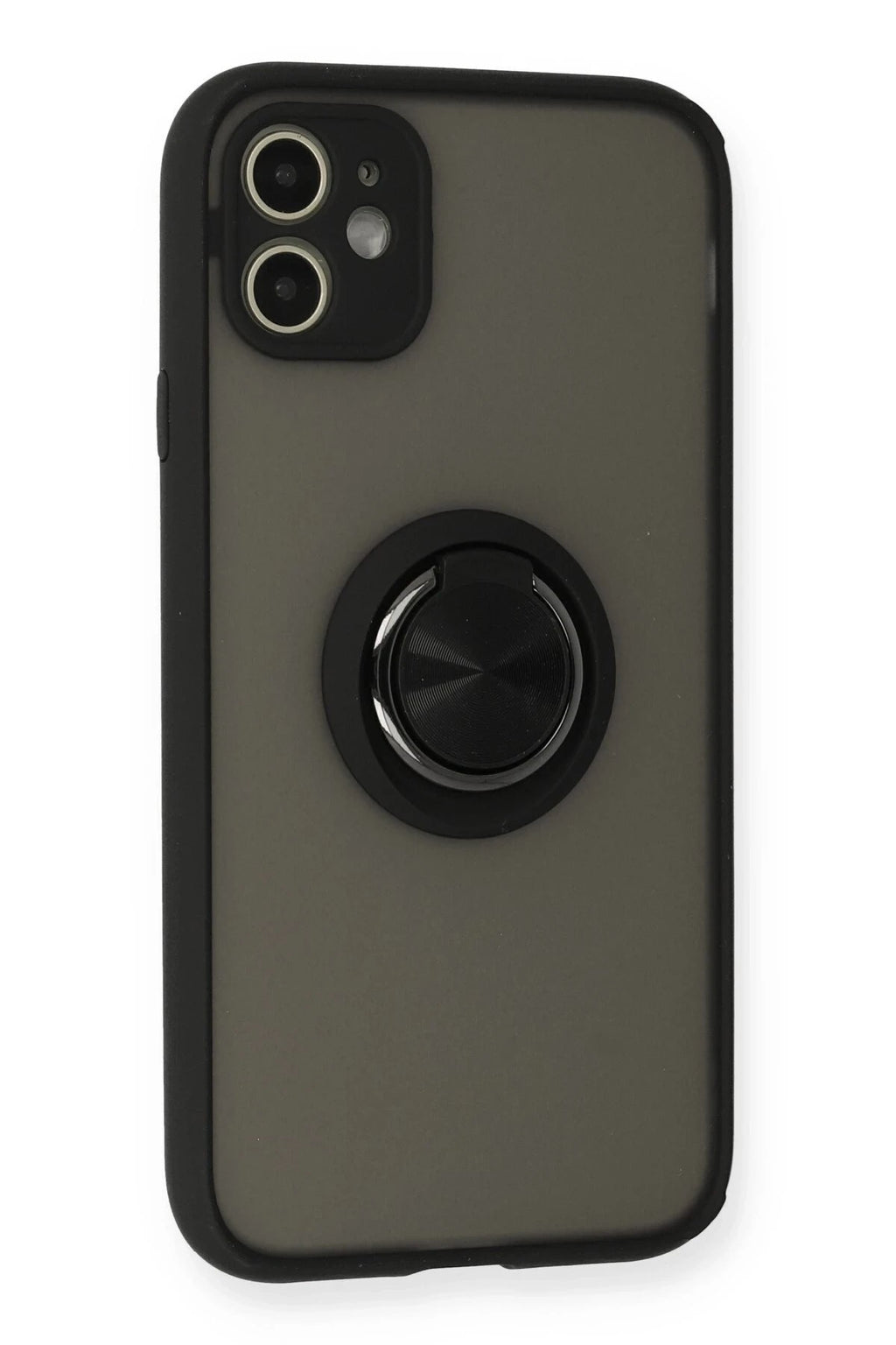 Mey İthalat® iPhone 11 Kılıf Montreal Yüzüklü Silikon Kapak - Siyah