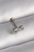 Mey İthalat® 316L Çelik Gümüş Renk Zirkon Taşlı Sonsuzluk Model Tragus Piercing