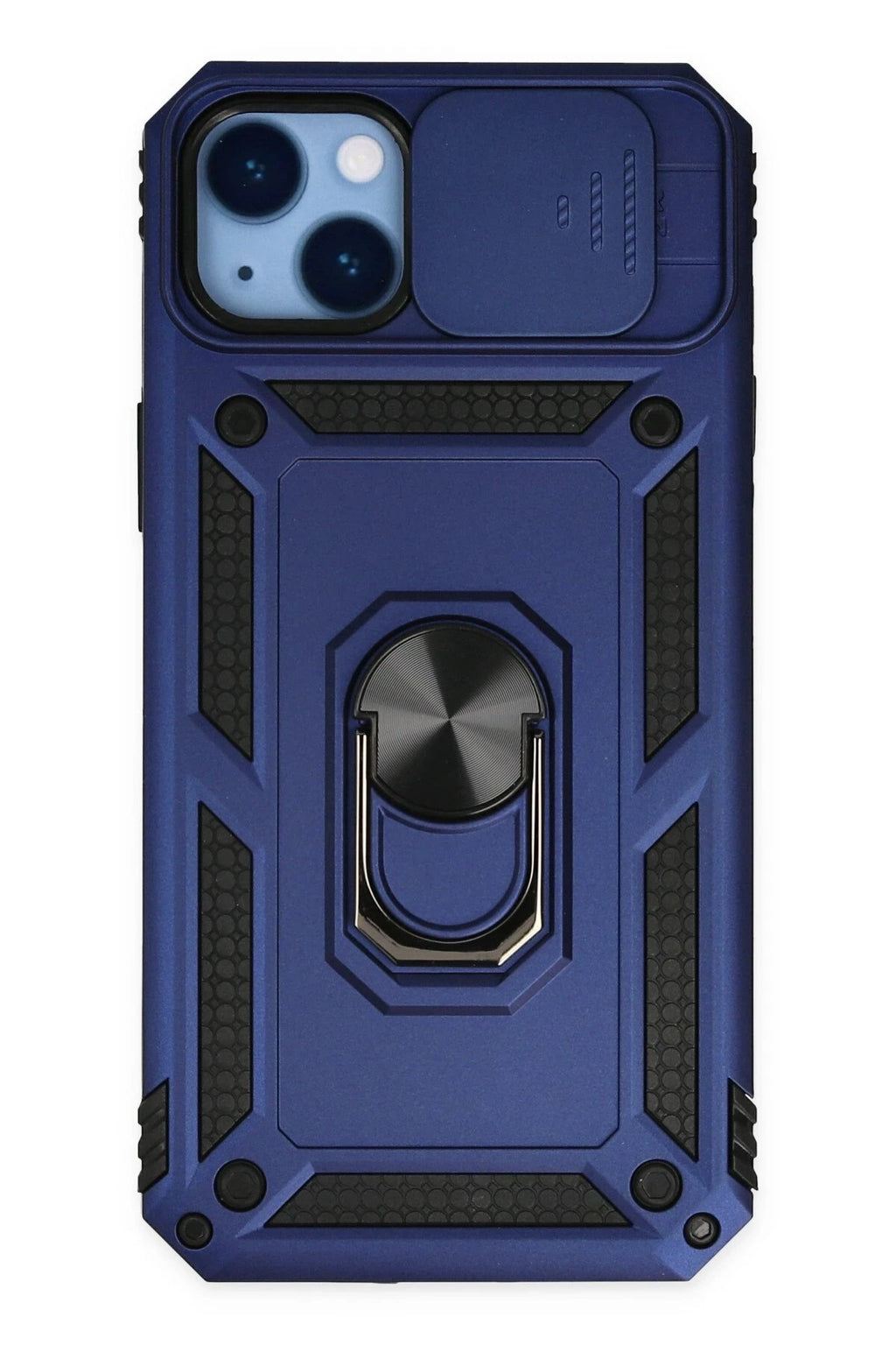 Mey İthalat® iPhone 14 Plus Kılıf Pars Lens Yüzüklü Silikon - Lacivert