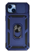 Mey İthalat® iPhone 14 Plus Kılıf Pars Lens Yüzüklü Silikon - Lacivert