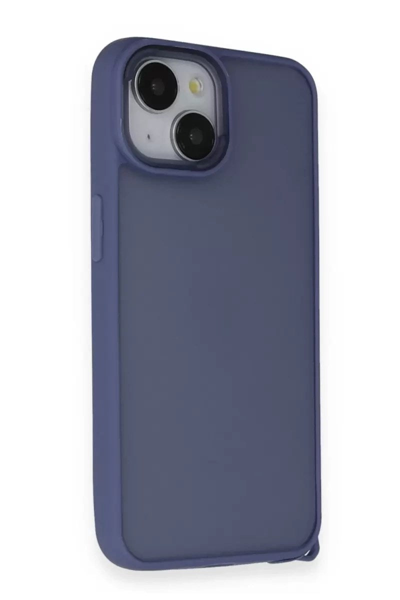 Mey İthalat® iPhone 14 Kılıf Elegant Kapak - Açık Mavi