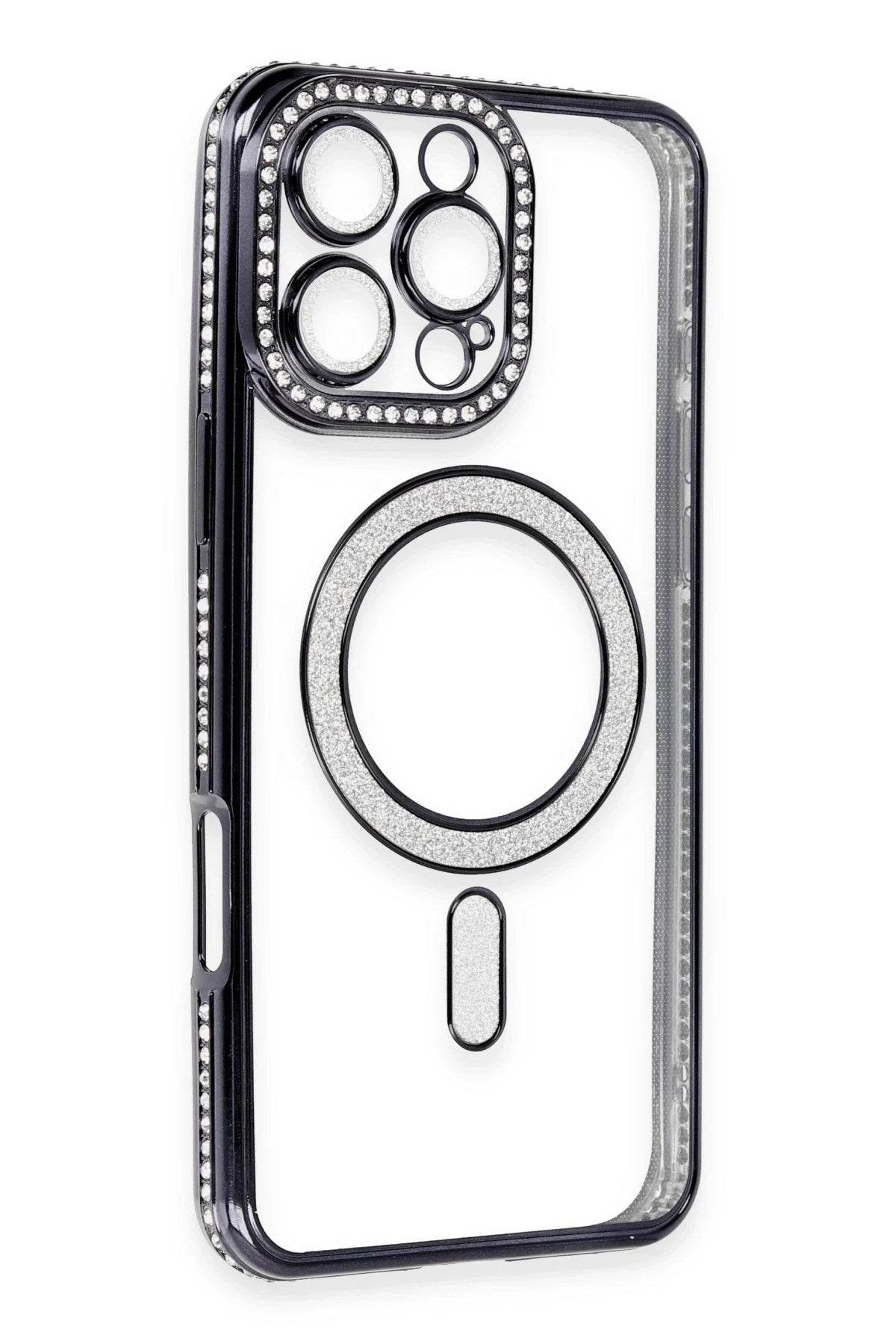 Mey İthalat® iPhone 16 Pro Max Kılıf Joke Simli Magneticsafe Kılıf - Gri