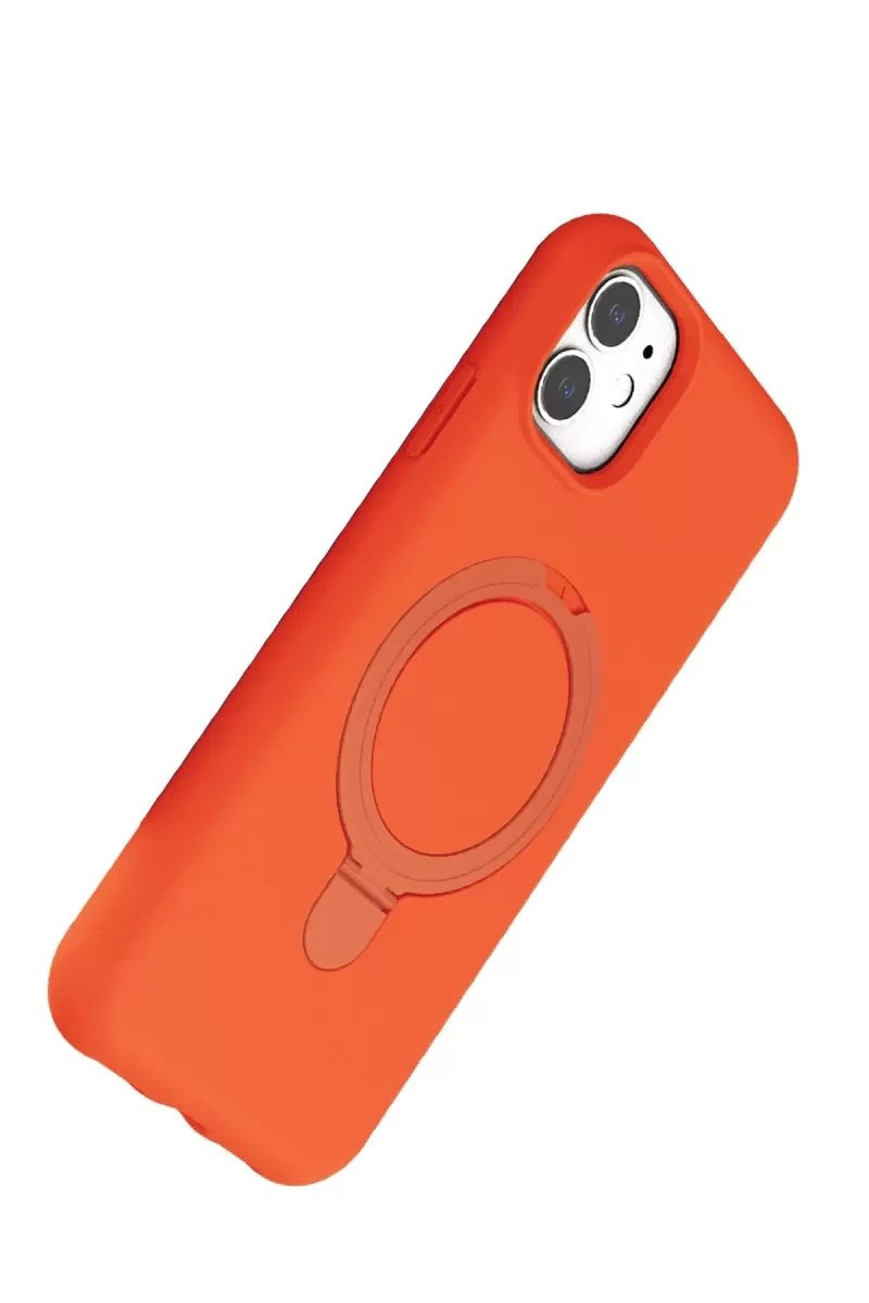 Mey İthalat® iPhone 11 Regal Magsafe Standlı Kapak - Turuncu