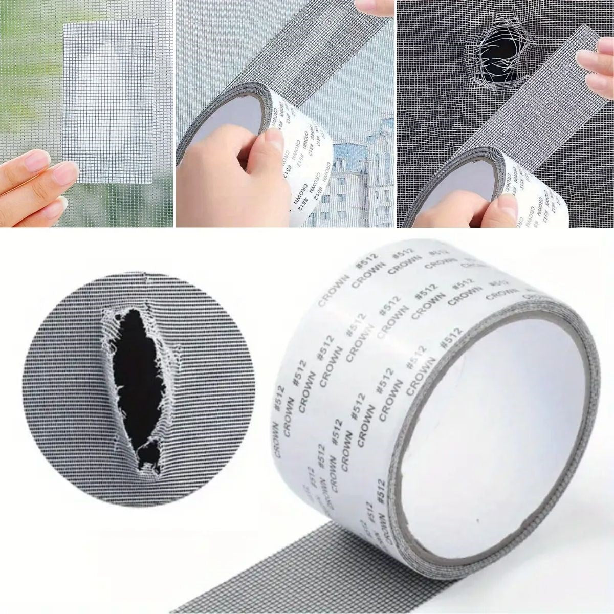 Güçlü Yapışkanlı Pencere Sineklik Tamir Bandı, Sineklik Tamir, Böcek Önleyici Yama Bandı 2 mt x 5 cm
