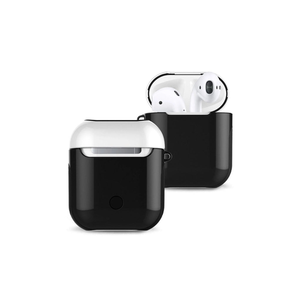 Mey İthalat® Airpods 2 (2.nesil) 3in1 Kılıf - Siyah-Beyaz