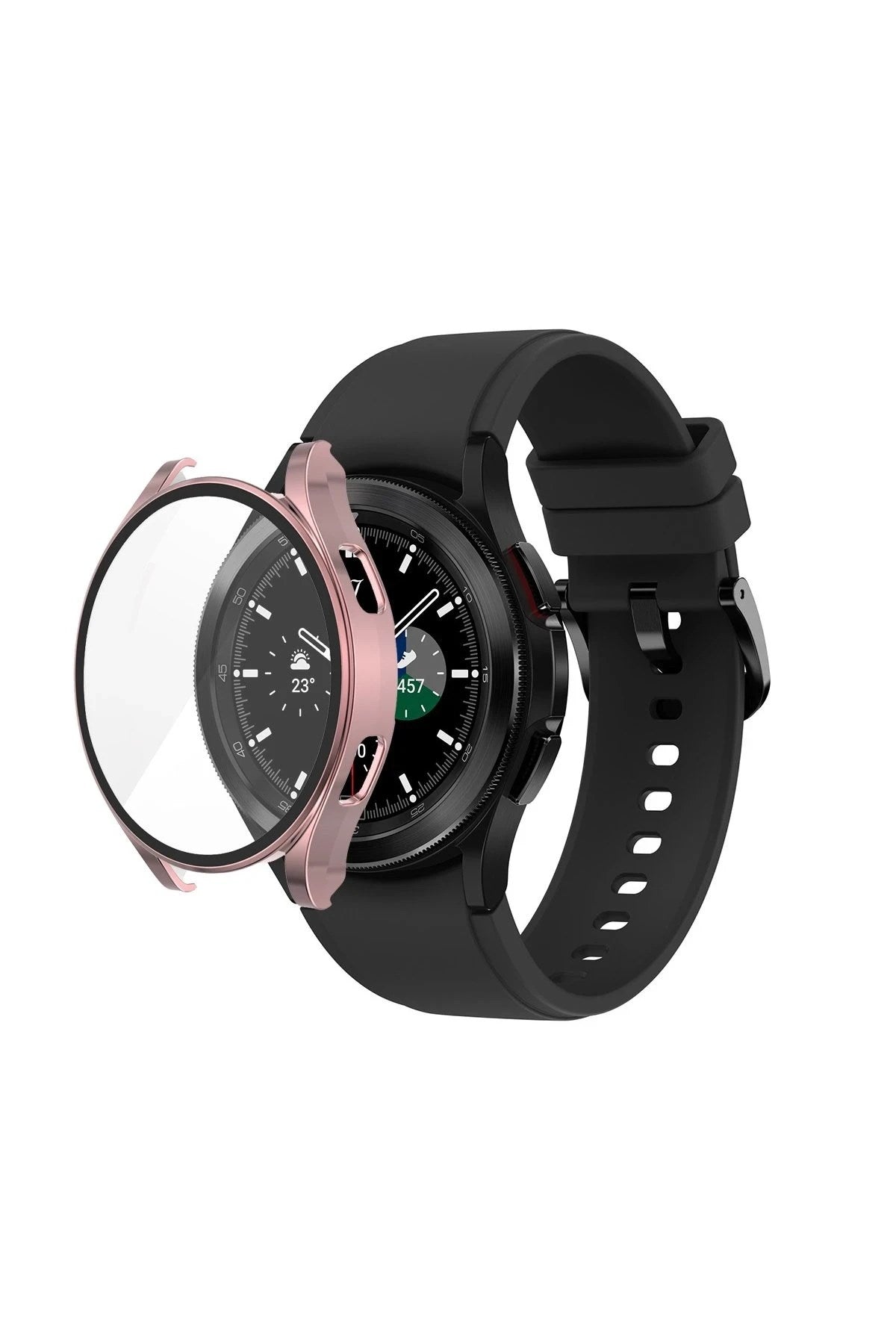 Mey İthalat® Watch 5 44mm Wall Camlı Kasa Ekran Koruyucu - Rose Gold