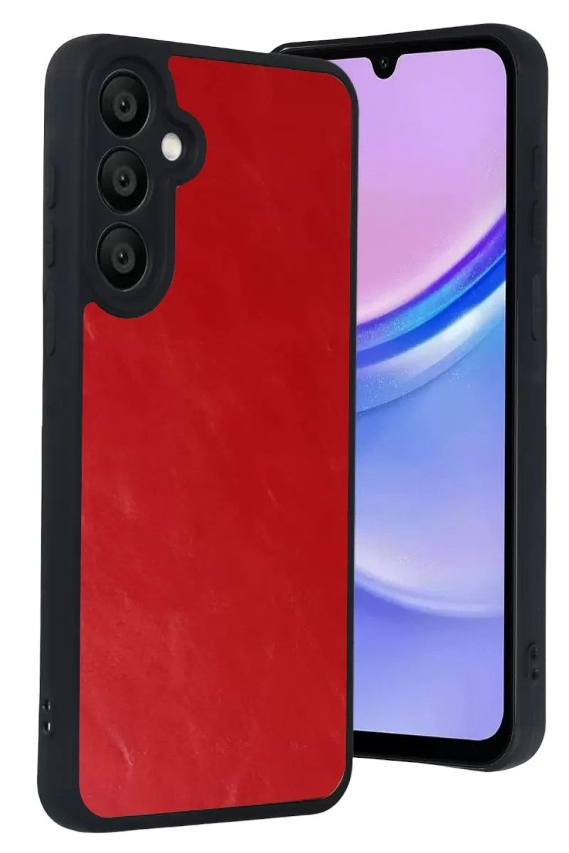 Mey İthalat® Samsung Galaxy A57 5G Aras Deri Kapak - Kırmızı