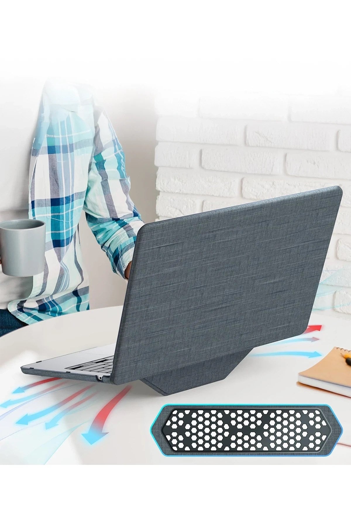 Mey İthalat® Macbook Pro 13 2020 Macbook Kumaş Kapak - Gri