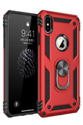 Mey İthalat® iPhone XS Max Kılıf Sofya Yüzüklü Silikon Kapak - Kırmızı