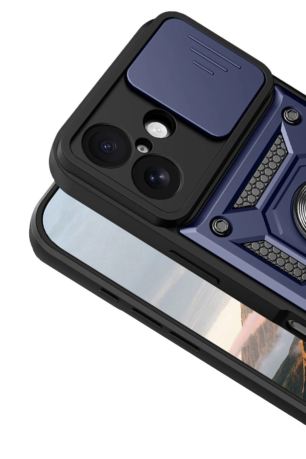 Mey İthalat® iPhone 17 Pars Lens Yüzüklü Silikon - Lacivert