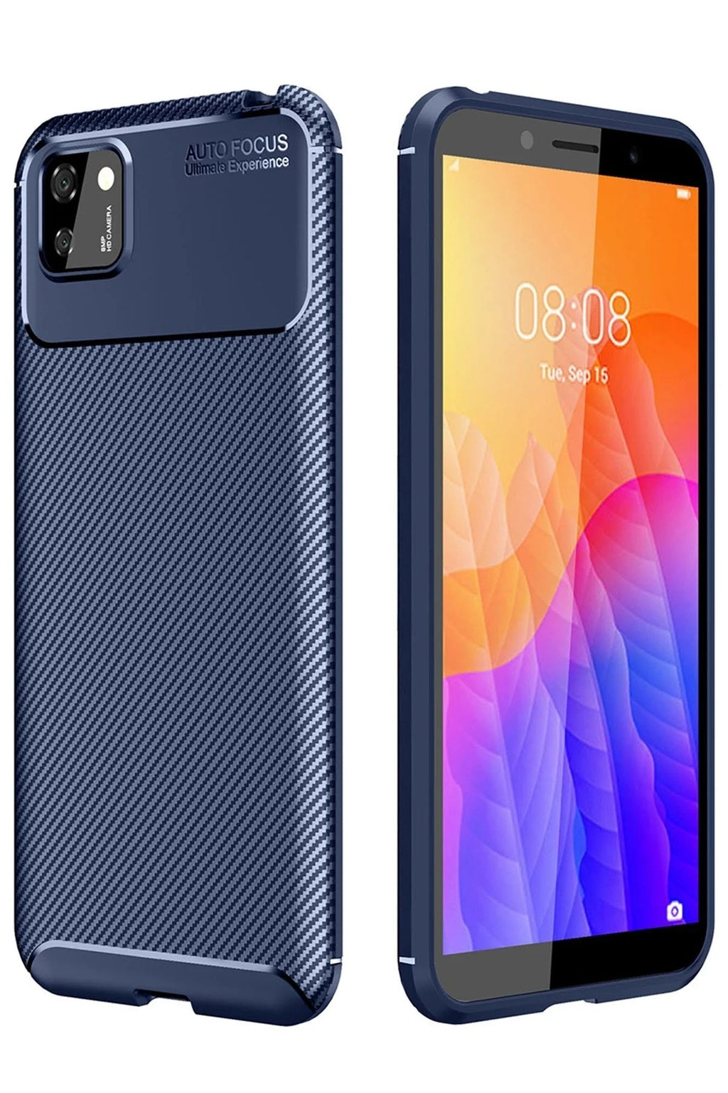 Mey İthalat® Huawei Y5P Kılıf Auto Focus Karbon Kapak - Lacivert