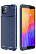 Mey İthalat® Huawei Y5P Kılıf Auto Focus Karbon Kapak - Lacivert