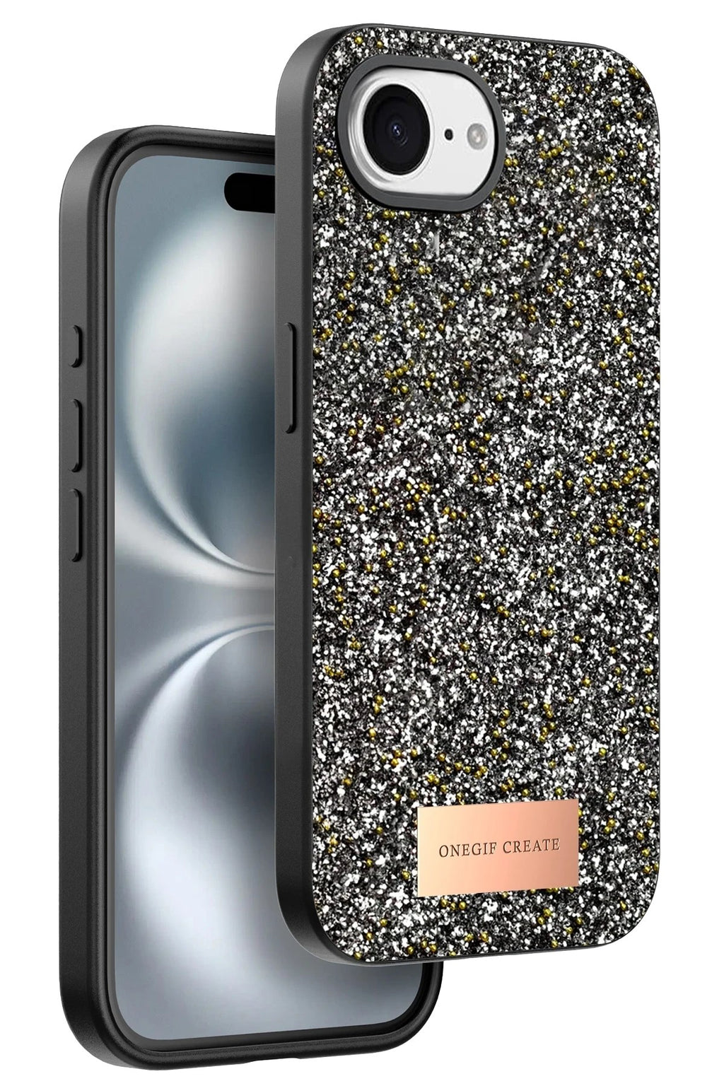 Mey İthalat® iPhone 16E Bright Simli Kapak - Gümüş