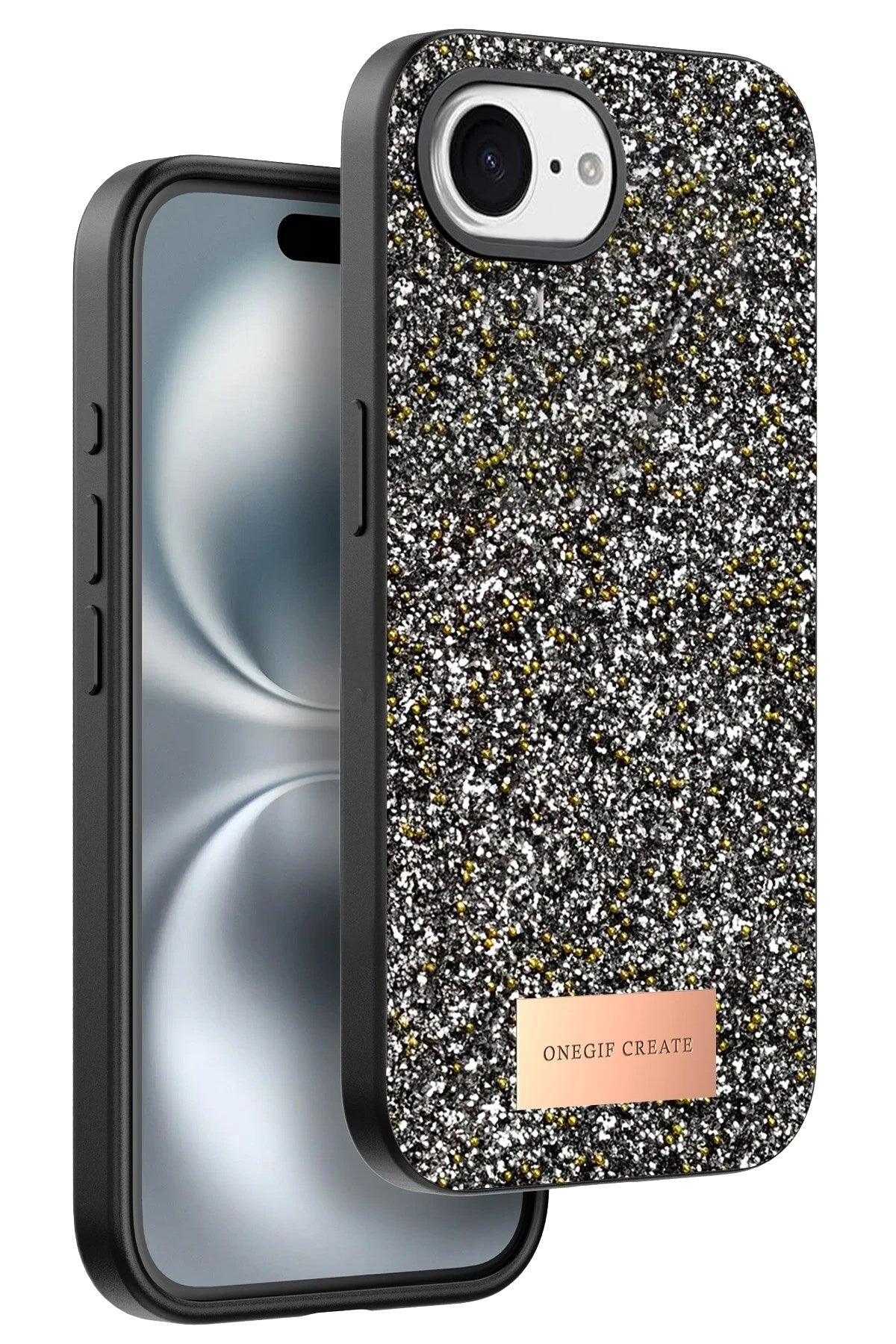 Mey İthalat® iPhone 16E Bright Simli Kapak - Gümüş