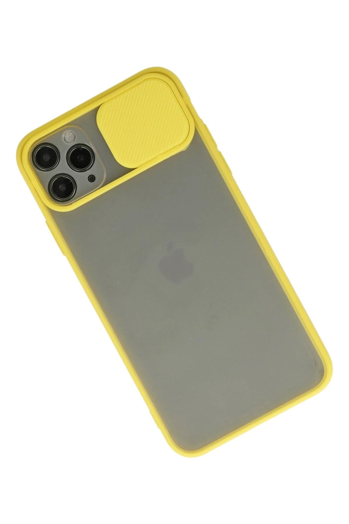Mey İthalat® iPhone 11 Pro Kılıf Palm Buzlu Kamera Sürgülü Silikon - Sarı