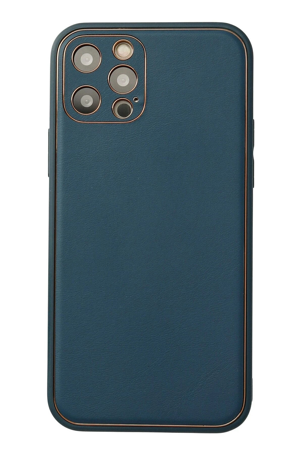 Mey İthalat® iPhone 12 Pro Max Kılıf Coco Deri Silikon Kapak - Mavi
