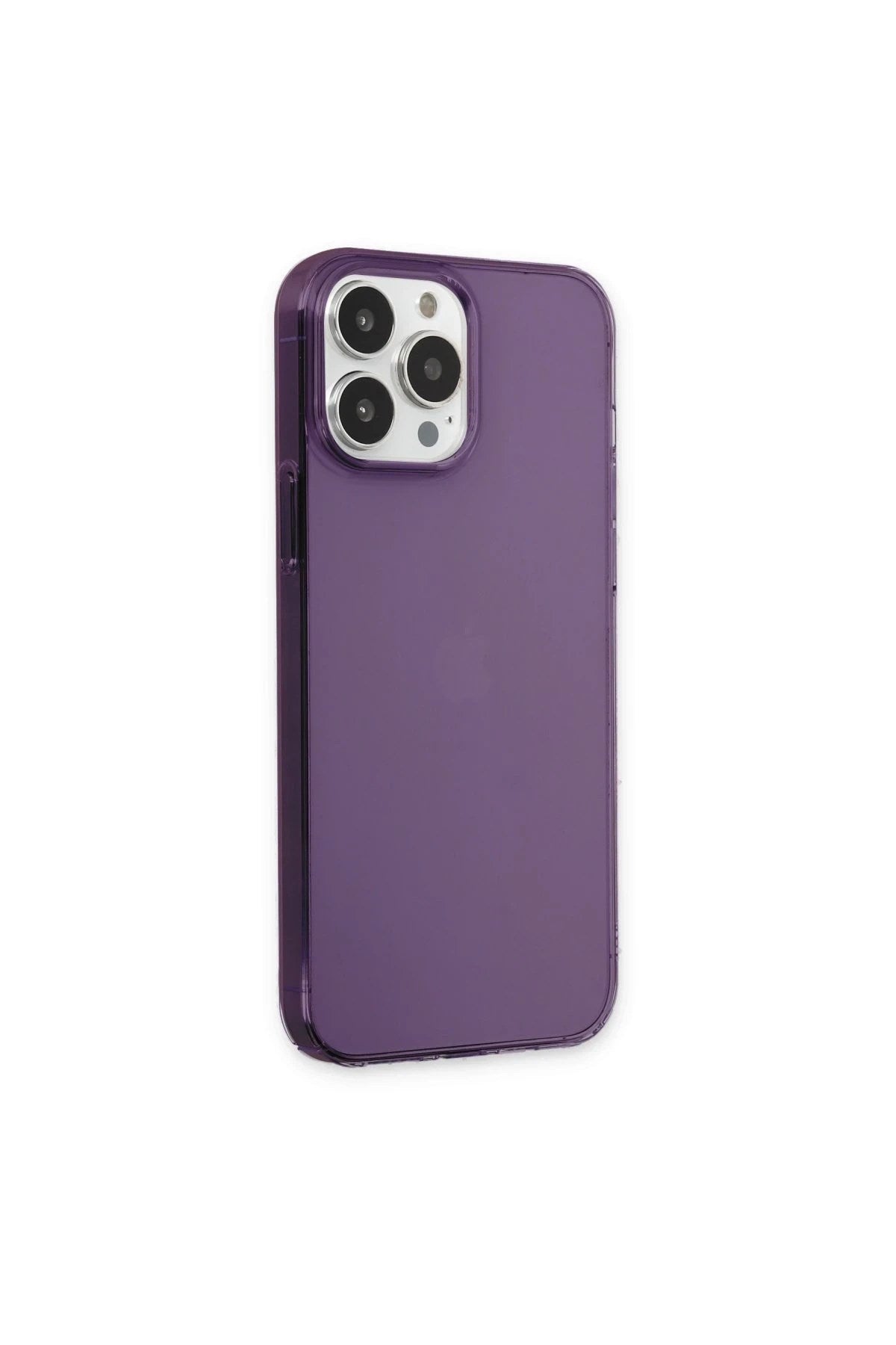 Mey İthalat® iPhone 13 Pro Max Kılıf Pc Sert Şeffaf Kapak - Mor